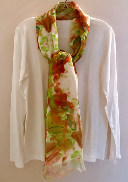 per metre Blouses scarves 'Fiastrone' Italian Silk / Linen 100% 